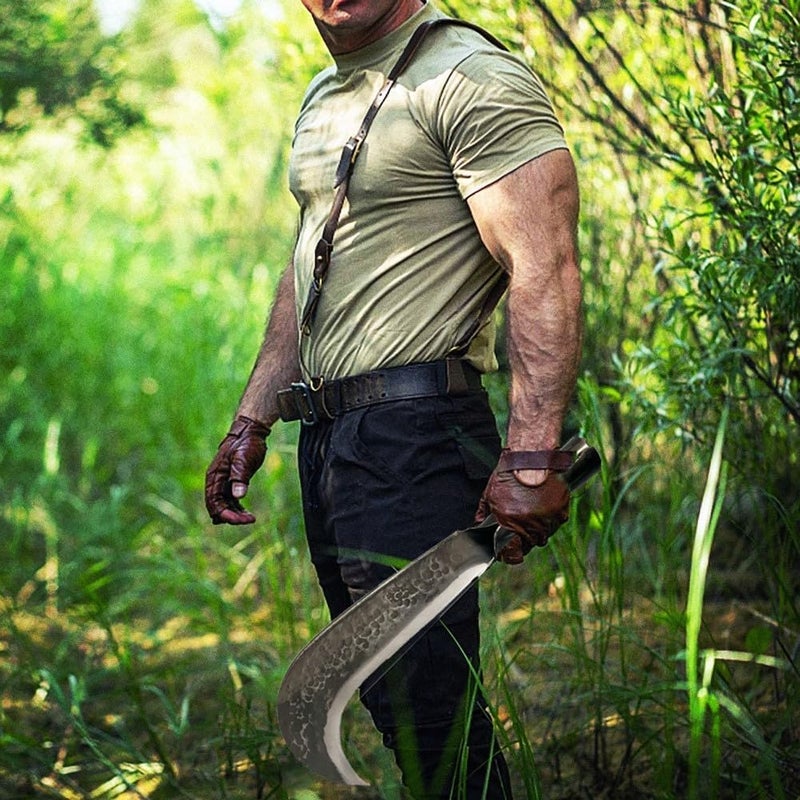 ETZOOEUU Machete Billhook Sickle Knife for Yard Work Machete for Cutting Trees Machetes Sickle Heavy Duty Machete for clearing Brush Garden Tools AxeConstruction Blade Outdoor…… - Image 2